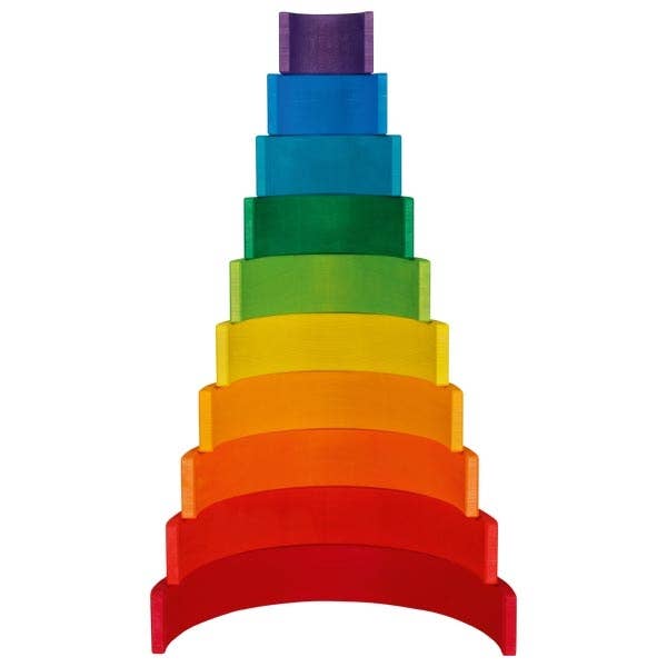 wooden gnome figurines and goki wooden rainbow building block toy 