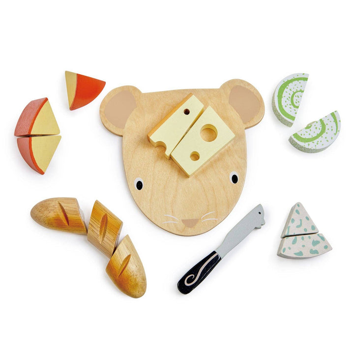 Tenderleaf Toys Cheese Chopping Board lets kids explore pretend cooking with this fun wooden toy.
