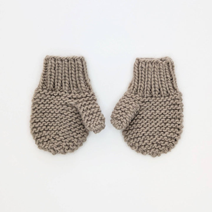 Keep tiny hands warm with Huggalugs Garter Stitch Mittens Pebble for Toddlers & Kids, cozy baby mittens for winter.