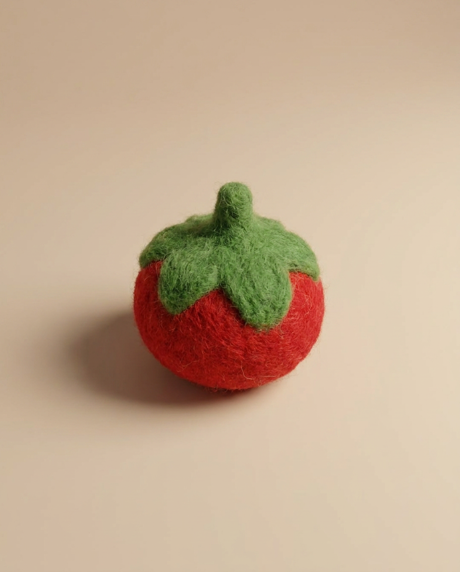 Felt Tomato play food by Kaddu, ideal Montessori pretend cooking toy