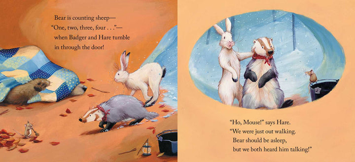 Sleepy bear illustration from Bear Can't Sleep Simon & Schuster classic board book