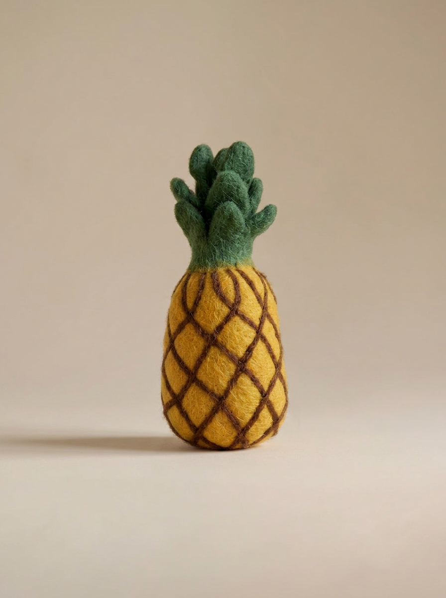 Felt Pineapple play food by Kaddu, ideal Montessori pretend market toy