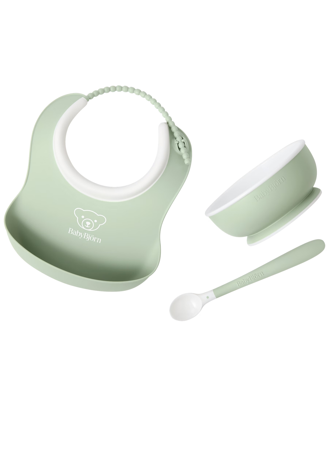 Designed in powder green, BabyBjorn Baby Bowl 2pk delivers reliable baby feeding essentials for daily use