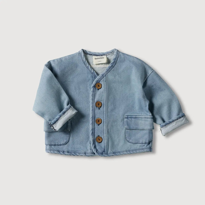finch and fable baby denim jacket with buttons 