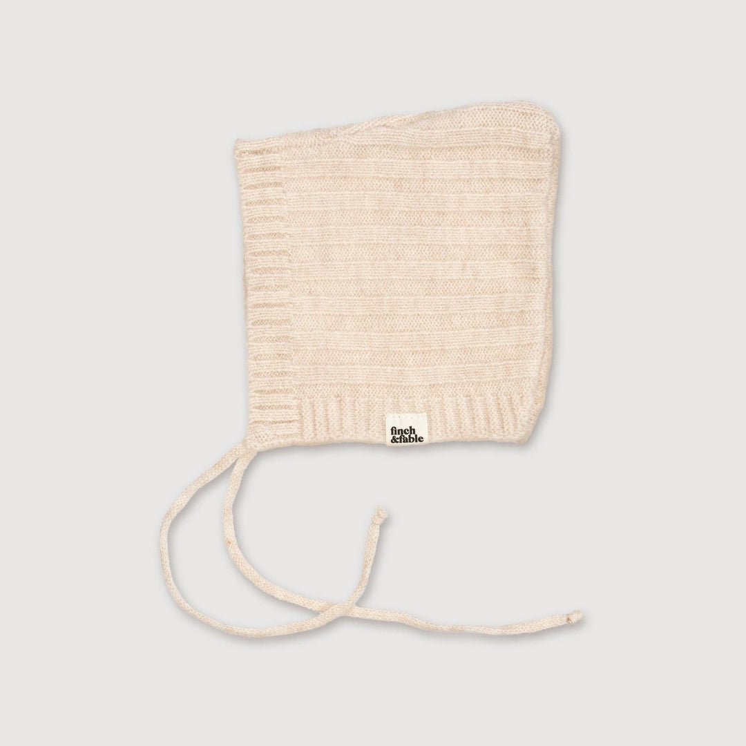 finch and fable merino wool knit dove baby bonnet 