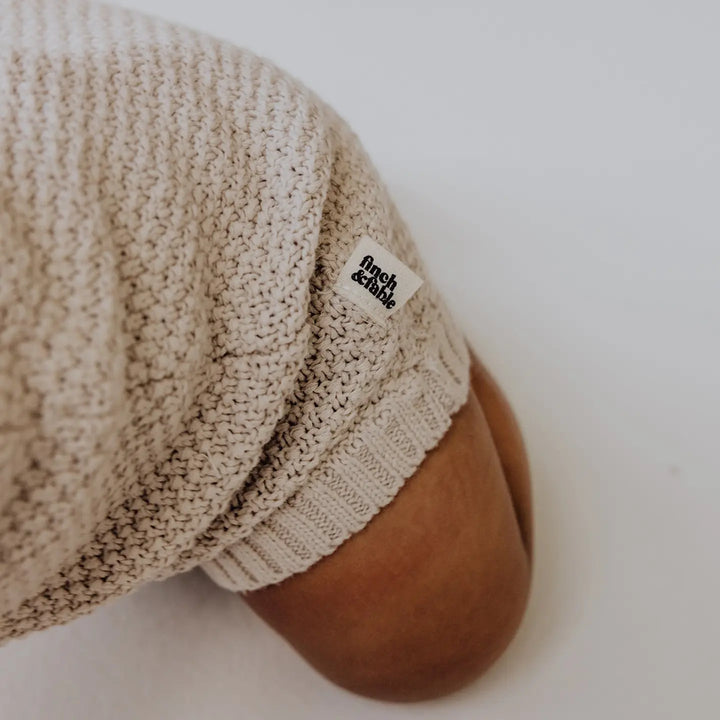 finch and fable natural organic cotton knit infant romper 