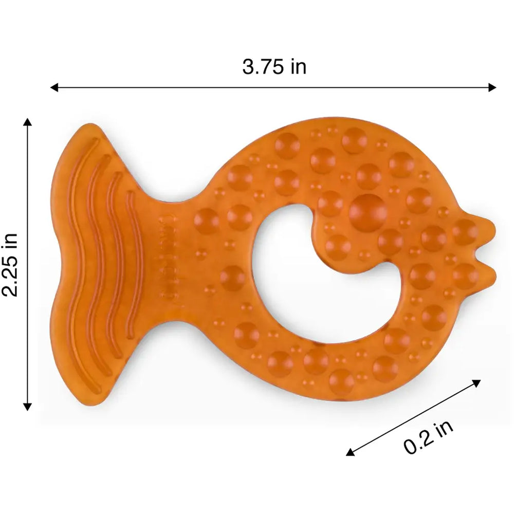 Natural rubber baby teether in fish design by Caaocho