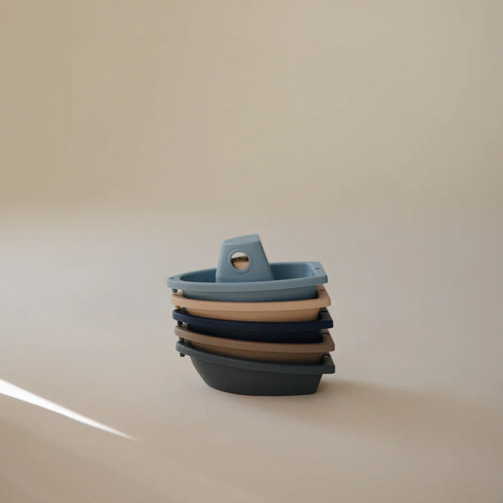 Fun Ocean Mushie Bath Boats encourage imagination with infant bath toys that float and stack.