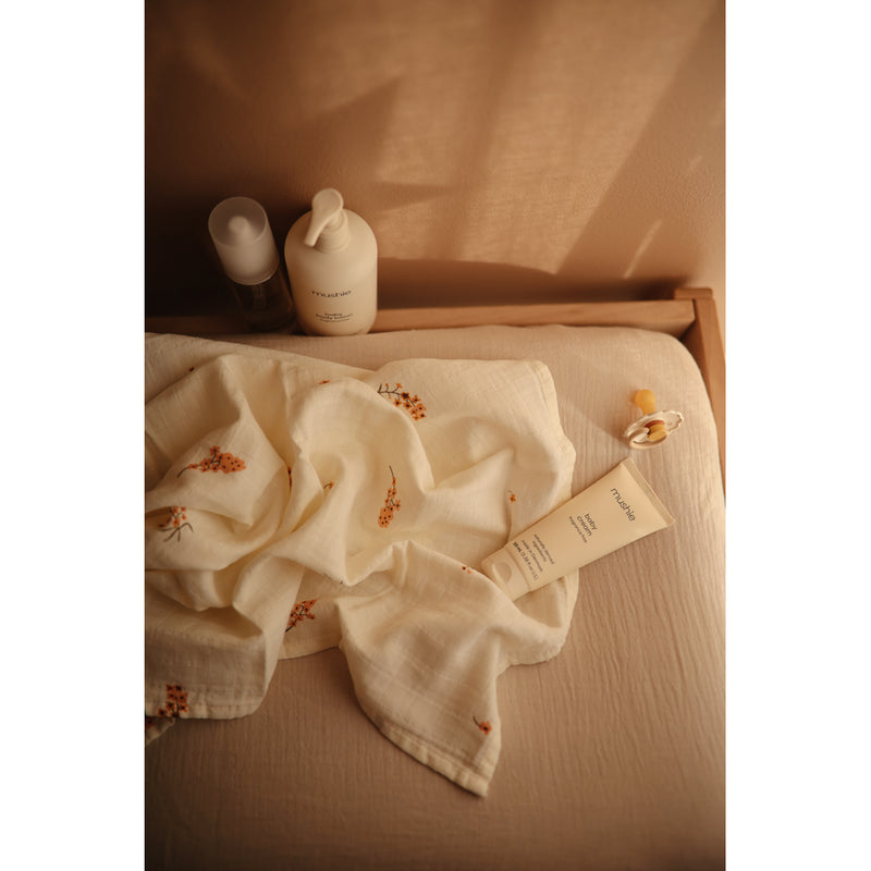 Mushie Changing Table Pad Cover with a luxurious feel to keep your baby relaxed during diaper changes