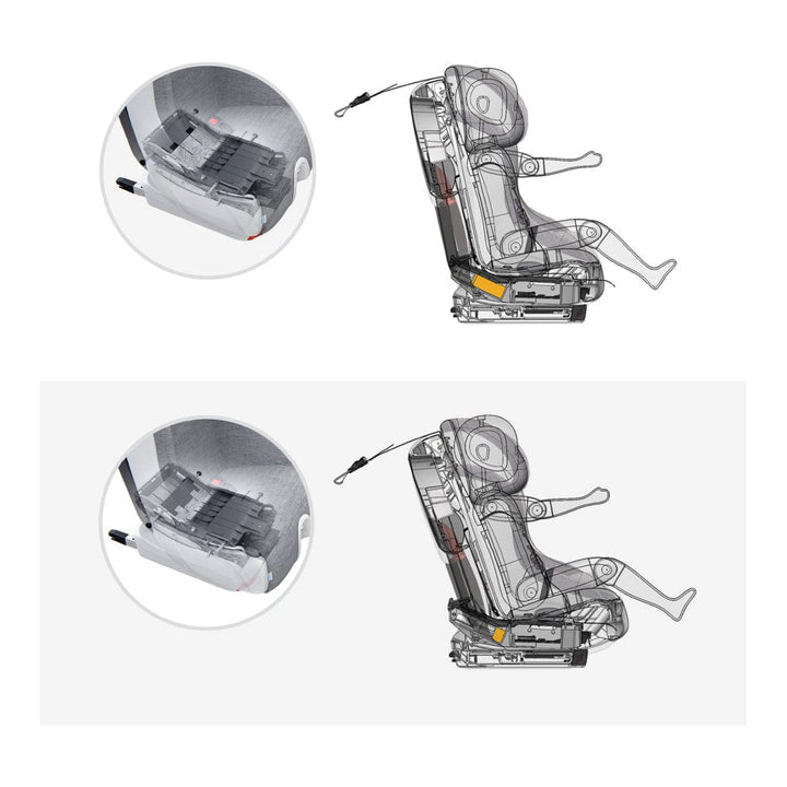 A sketch of the inside of the Clek Foonf best convertible car seat 2023