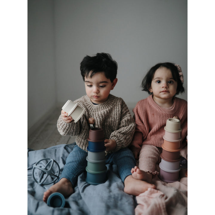 Mushie Cups Stacking Cup Toy Toys for Kids Mushie stacking cup toy set that promotes sensory play for kids