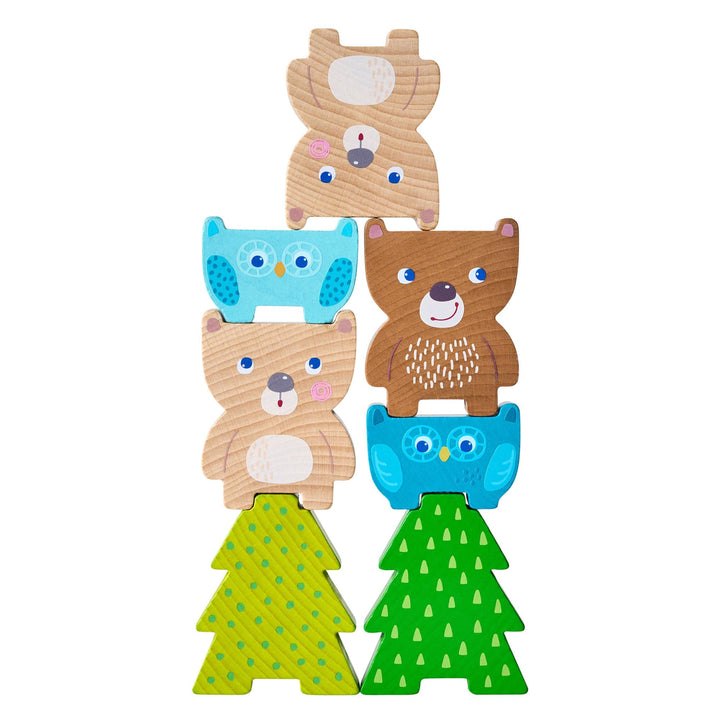 HABAÕs Forest Friends Stacking Toy, a colorful wooden toy designed to inspire creative and educational fun for toddlers.
