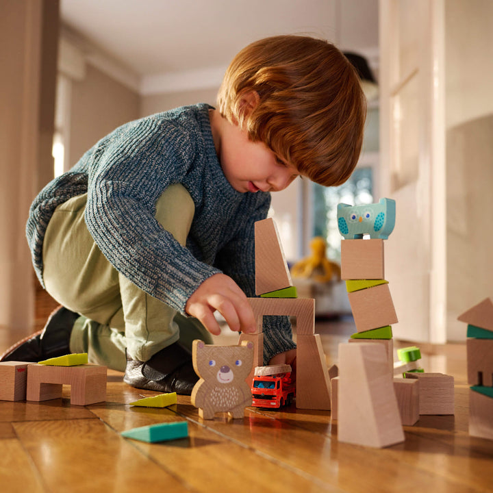 Introduce your child to the world of stacking with HABAÕs Forest Friends Stacking Toy, a colorful wooden toy for skill building.