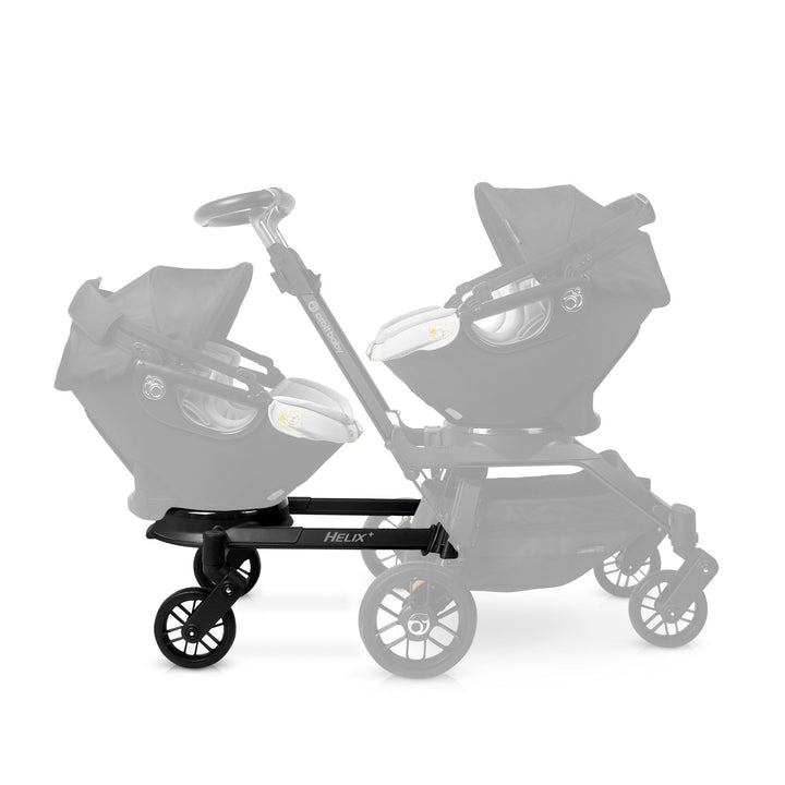 Orbit Baby Helix+ Double Stroller Attachment Black close-up displays premium materials and smooth stroller attachments integration.