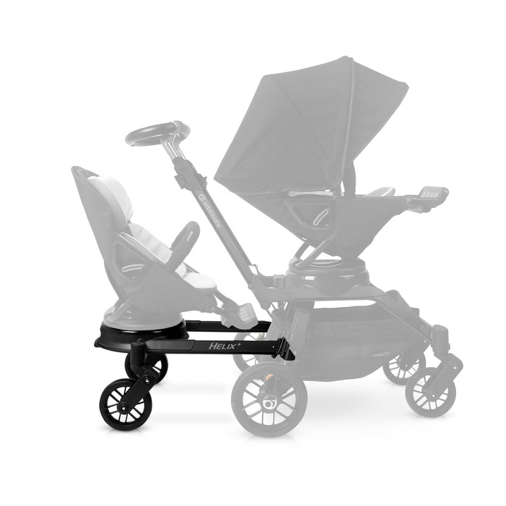Sleek and sturdy, the Orbit Baby Helix+ Double Stroller Attachment in Black enhances your stroller for twin stroller convenience.
