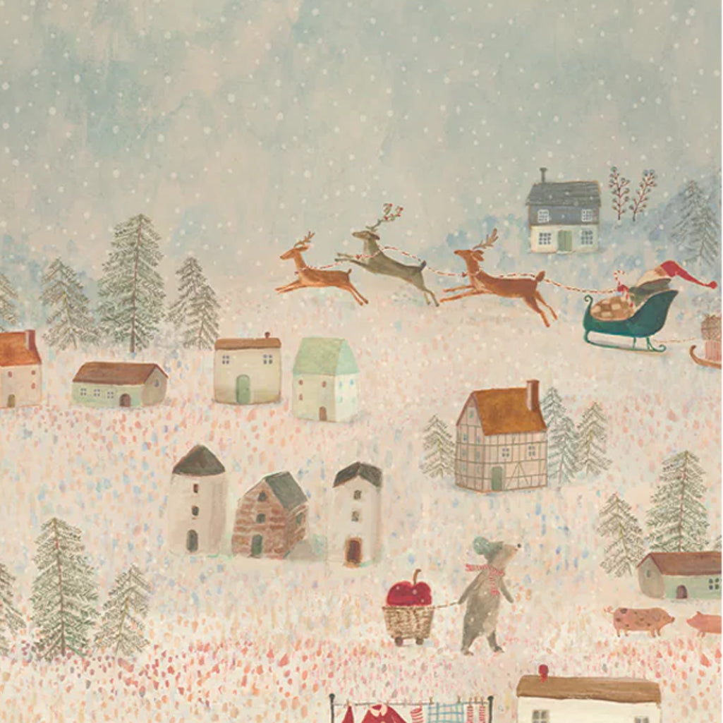 maileg santa is coming illustrated gift wrap