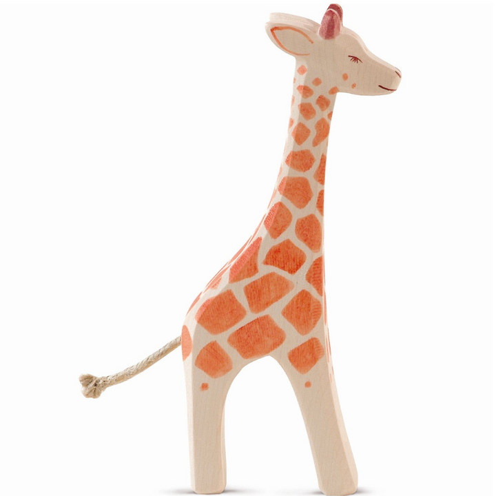 Ostheimer Giraffe, Standing, a hand-carved wooden giraffe toy made in Germany