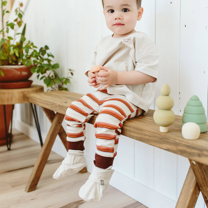 GoumiKids Ancient Scroll White booties for babies