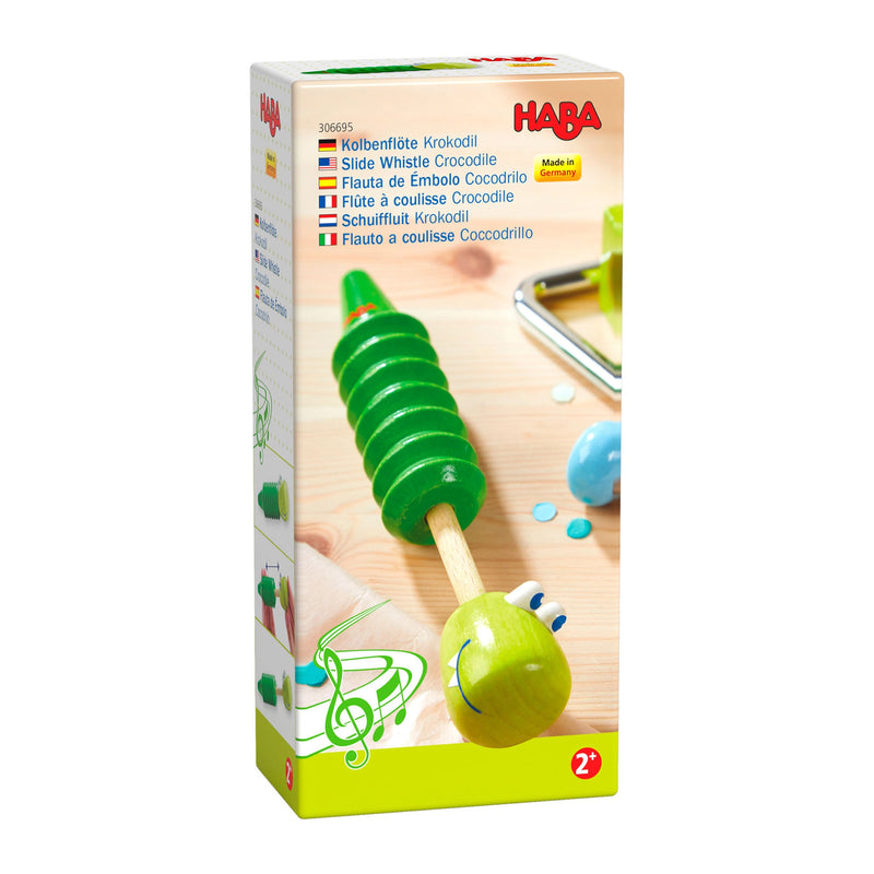 Haba crocodile slide whistle wood toy