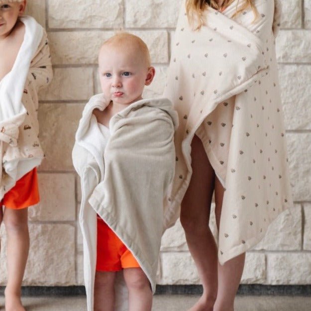 After bath fun, Saranoni Hooded Towels keep kids dry, a top hooded baby towel choice.