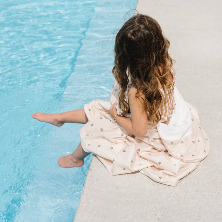 Bath or swim, Saranoni Hooded Towels in Tulips are top baby bath towels for comfort.