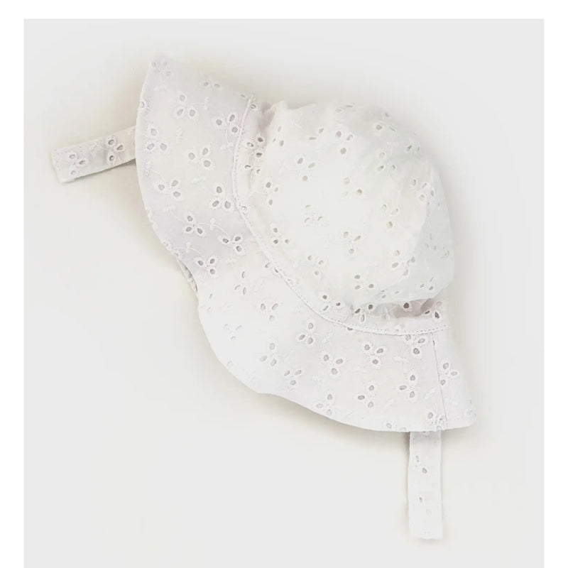 Huggalugs Kids Sun Hat in Flower Eyelet