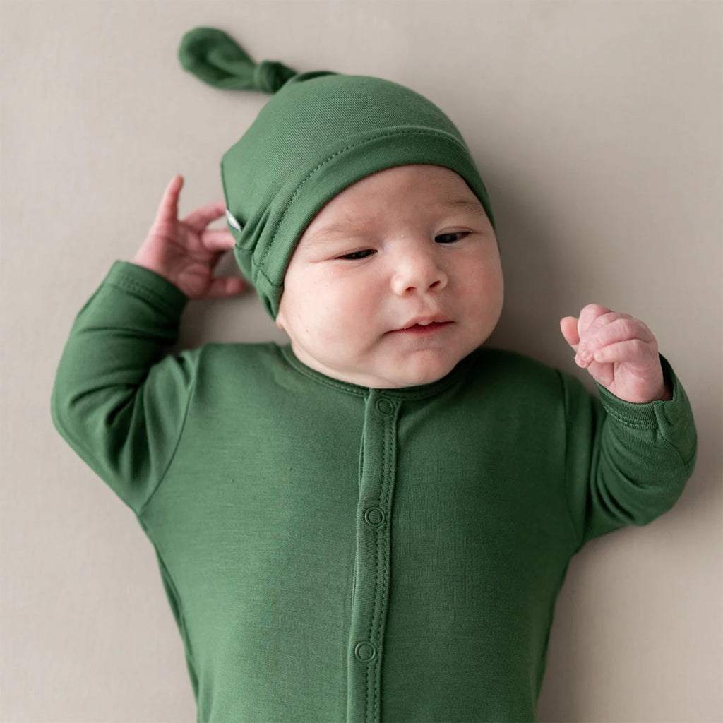 hunter green cute baby hats by KyteBaby