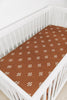 Mebie Baby Chestnut Textiles Muslin Crib Sheet in soft beige, perfect for crib bedding sheets