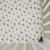 Cream Floral Muslin Crib Sheet by Mebie Baby soft muslin crib sheets for babies