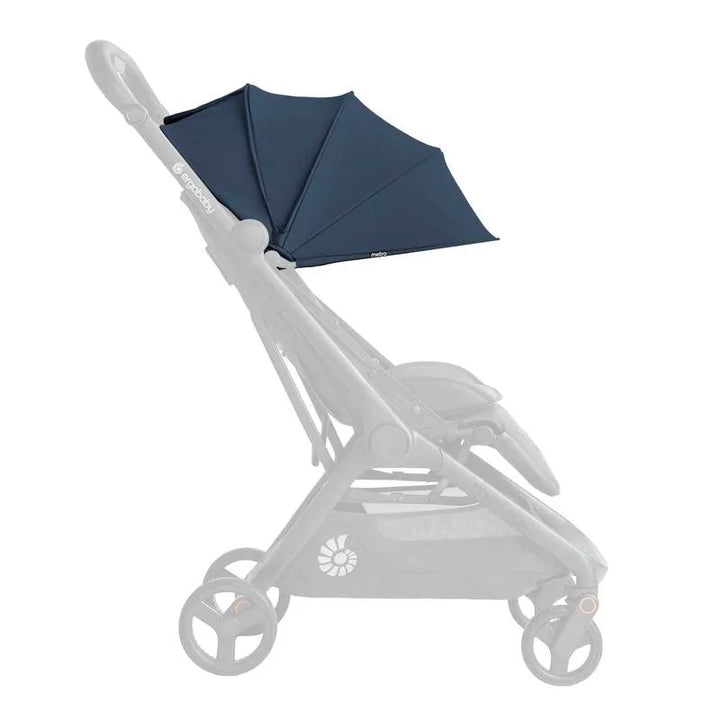 Ergobaby Midnight Blue sunshade of the Metro 3 travel stroller, shown greyed out