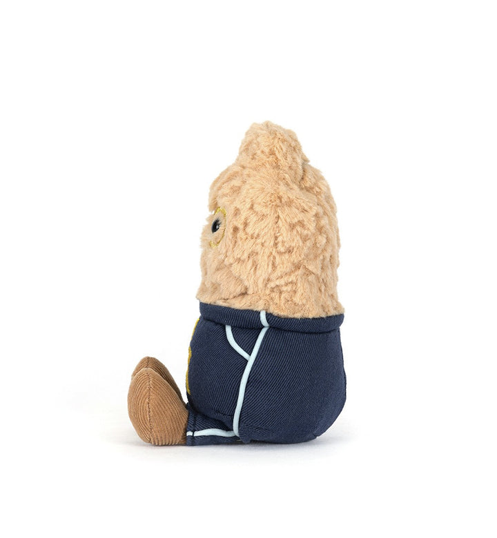 Jellycat Amuseables Peanut Star Student Outfit side profile plush peanut toy with outfit soft stuffed novelty toy gift