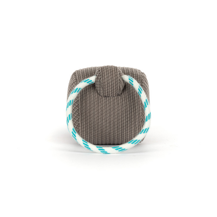 Jellycat Walston Whistle back view with blue and white rope lanyard loop -- Amuseables Sports collectible plush