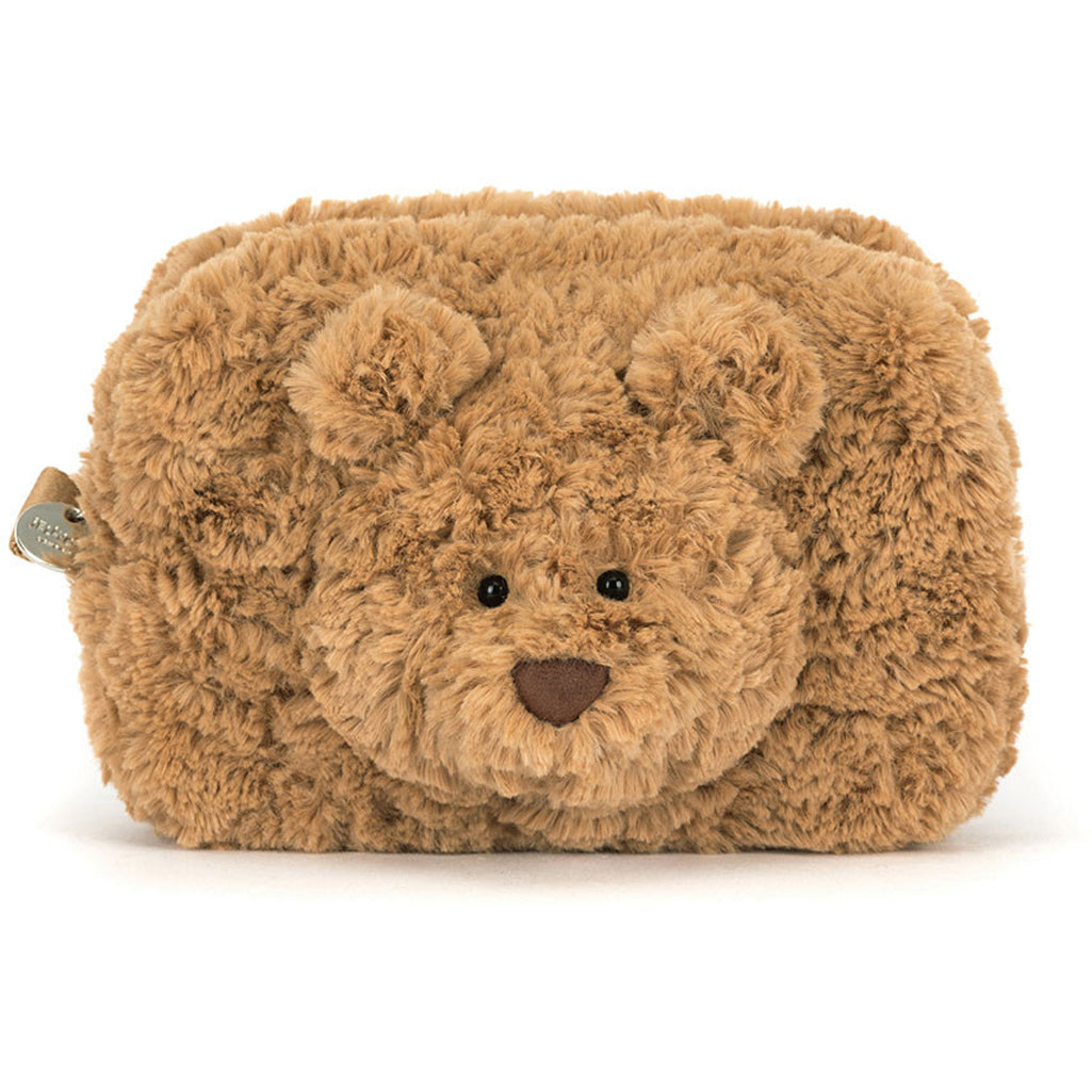 Jellycat Bartholomew Bear Pouch blends plush toys sweetness with useful design.