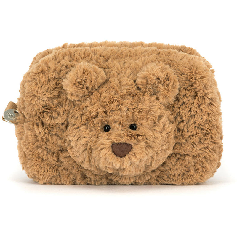 Jellycat Bartholomew Bear Pouch blends plush toys sweetness with useful design.