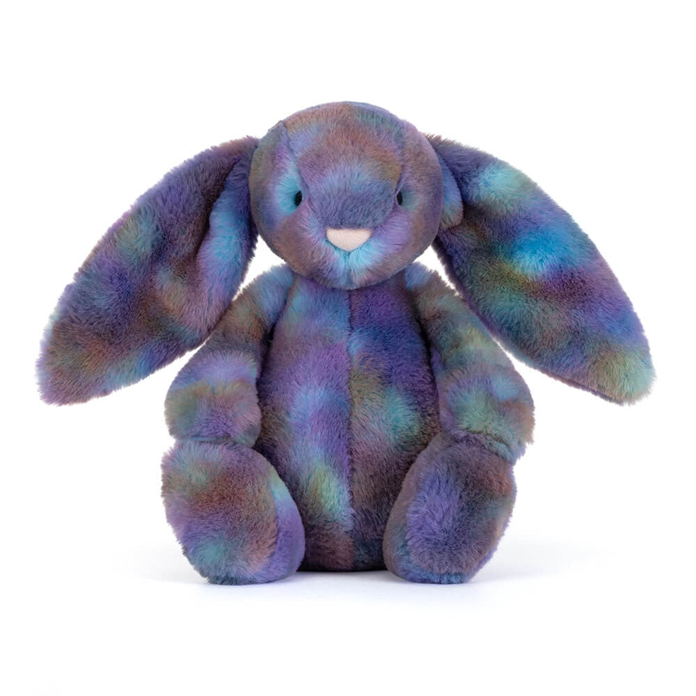 Jellycat Zodihop Luxe Bunny seated front pose soft galaxy bunny plush toy cuddly rabbit stuffed animal for kids and collectors
