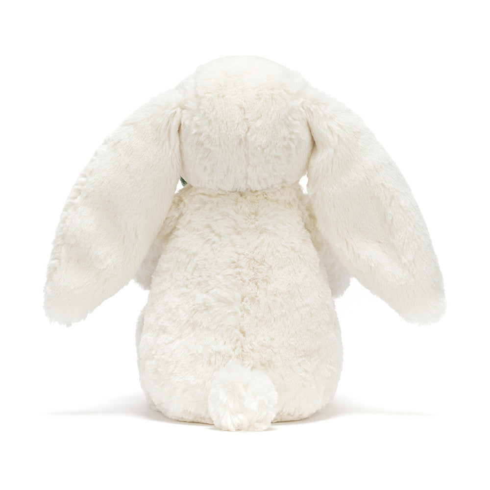 Jellycat Cream Bunny with Plant back view plush bunny soft rabbit stuffed toy with plant accessory Jellycat gift