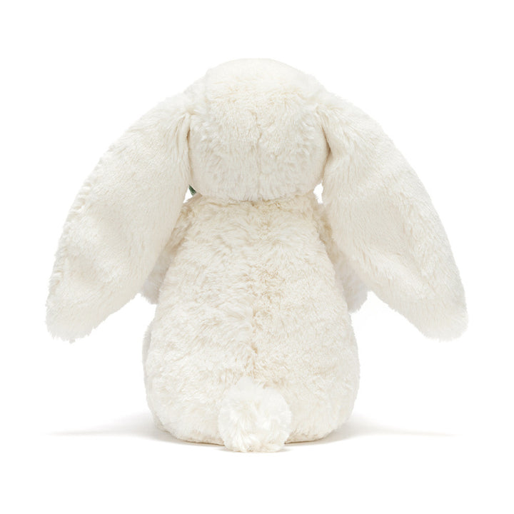 Jellycat Cream Bunny with Plant back view plush bunny soft rabbit stuffed toy with plant accessory Jellycat gift