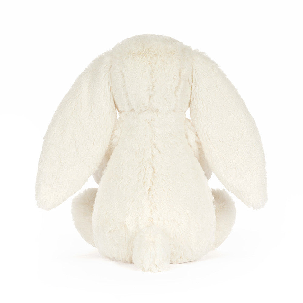 Jellycat Cream Bunny with Star back view plush bunny soft rabbit stuffed toy with star accessory Jellycat collectible