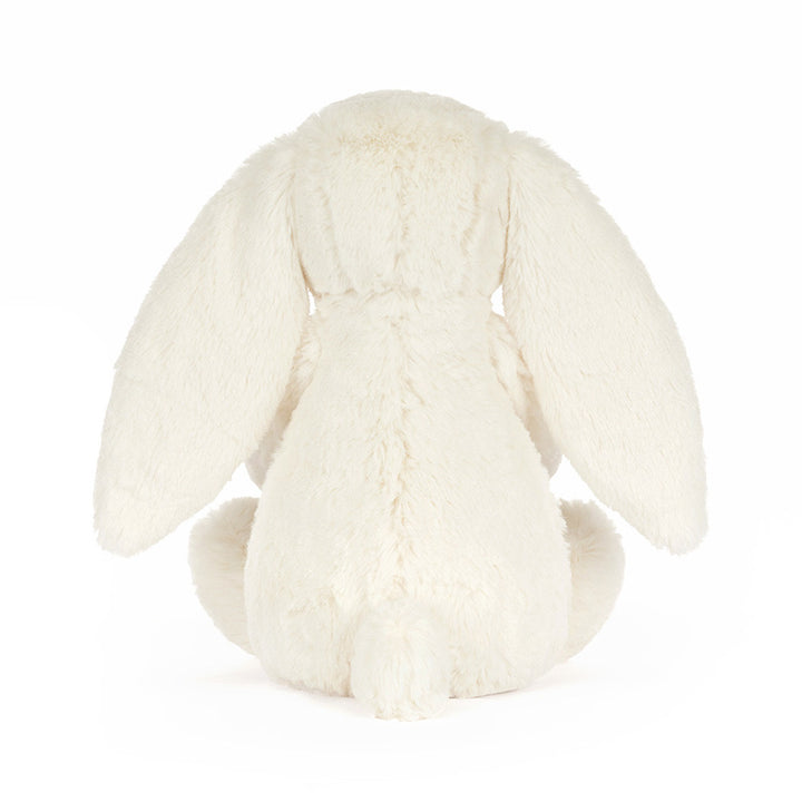 Jellycat Cream Bunny with Star back view plush bunny soft rabbit stuffed toy with star accessory Jellycat collectible