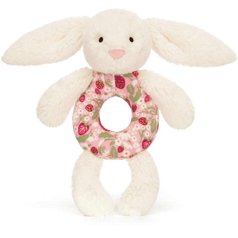 jellycat cream bashful bunny blossom ring rattle 