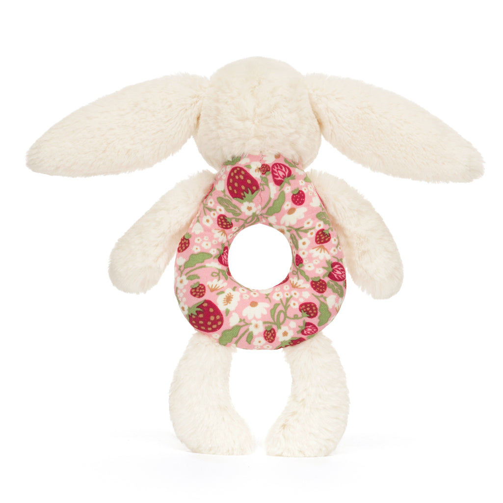 pink and red blossom bunny jellycat rattle 