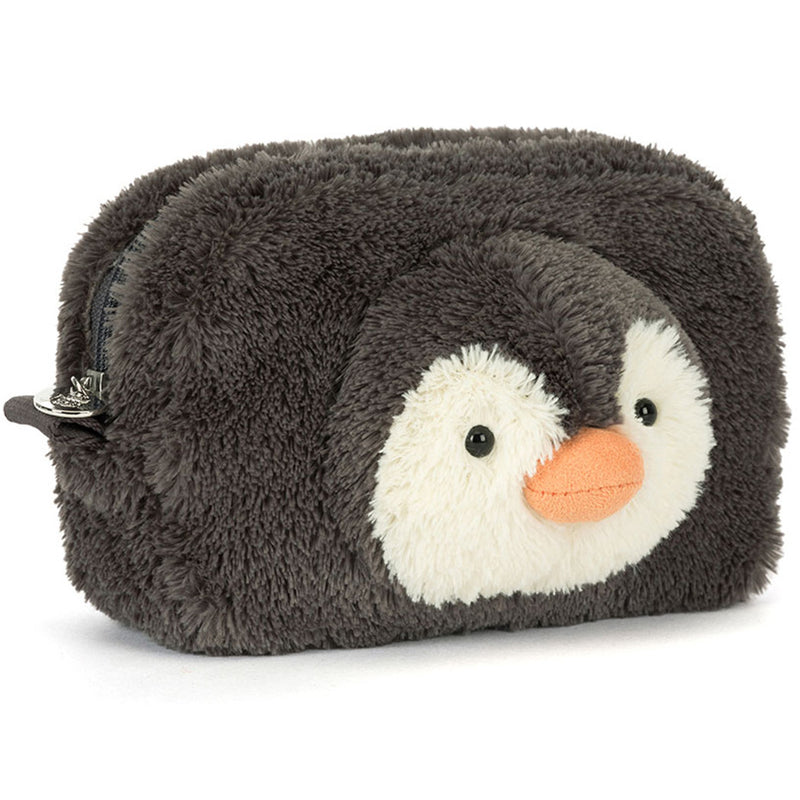 Cute Jellycat Peanut Penguin Pouch is the perfect travel-friendly stuffed animal.
