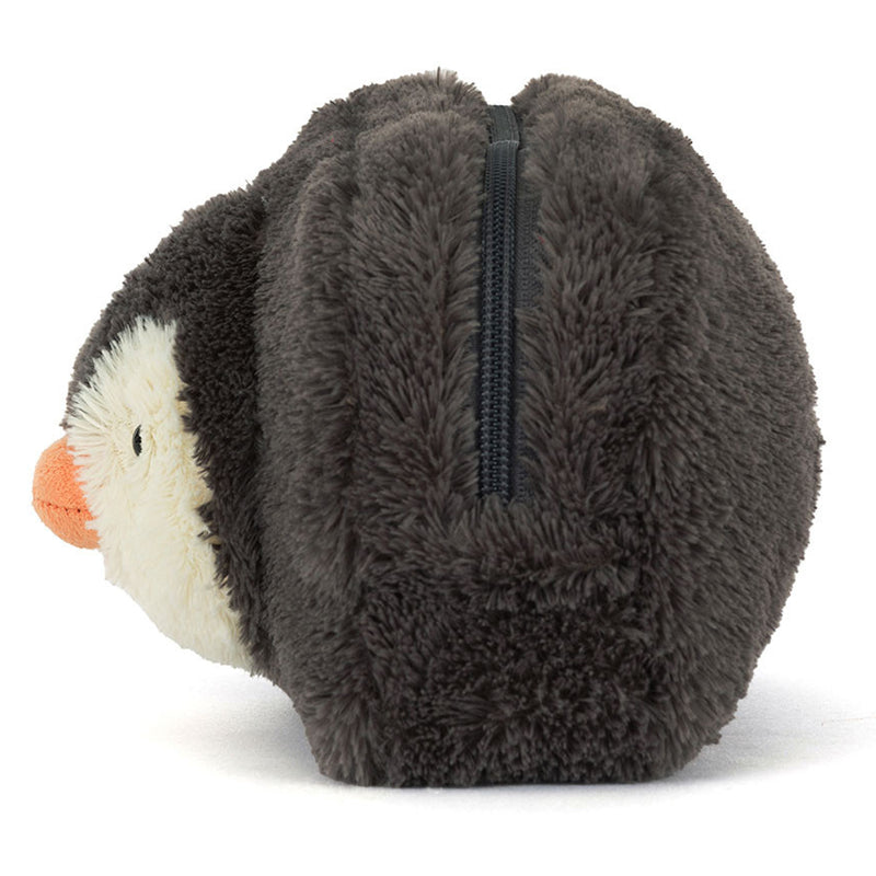 Soft and sweet, the Jellycat Peanut Penguin Pouch charms plush toys lovers.
