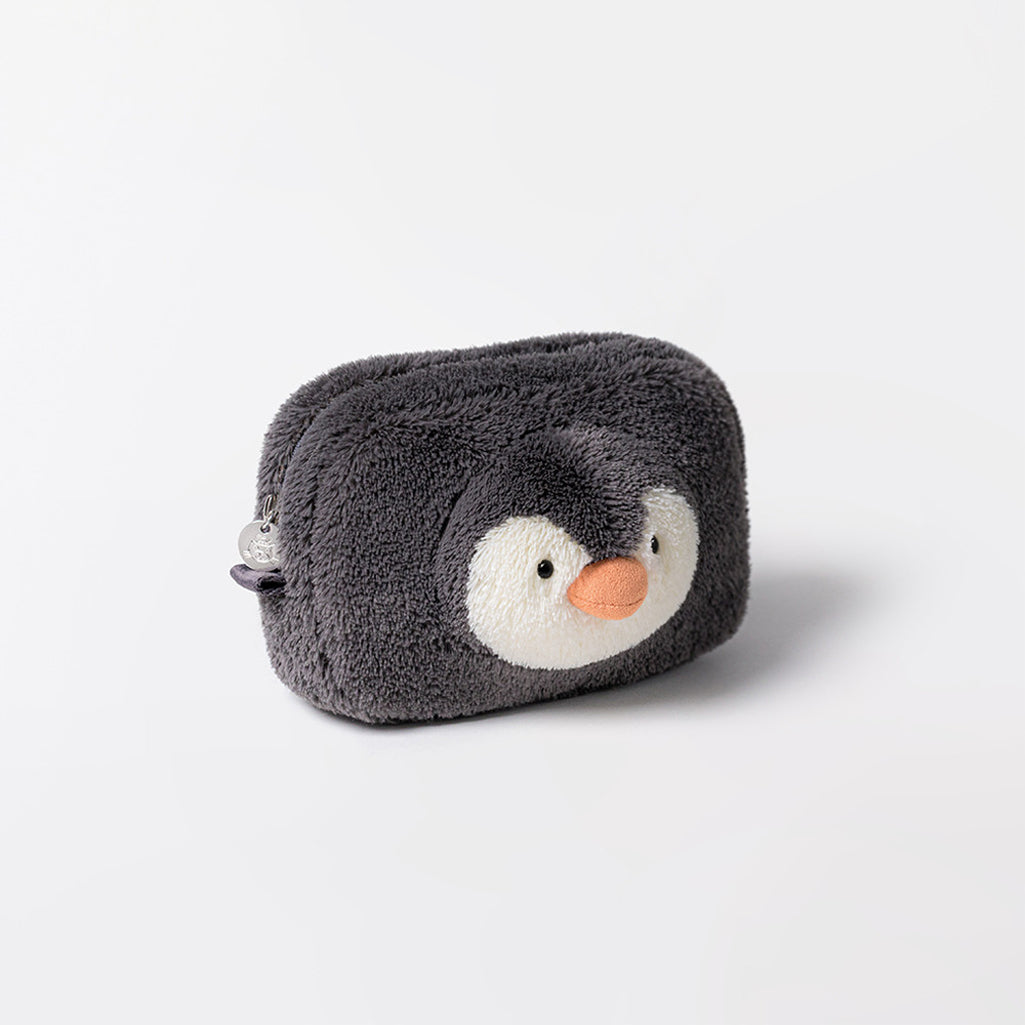 Jellycat Peanut Penguin Pouch brings a wintery touch to any stuffies collection.