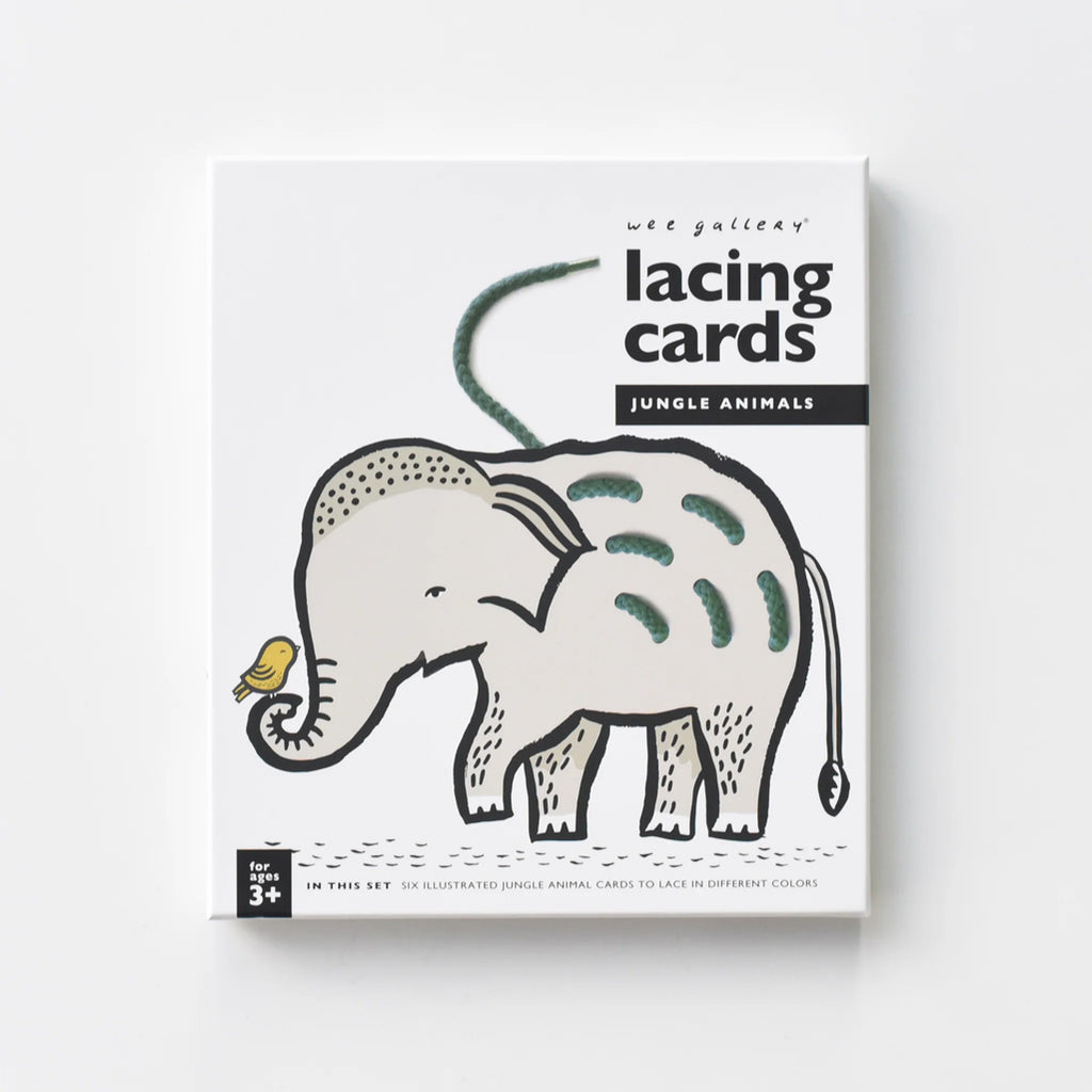 Jungle animal lacing cards by wee gallery