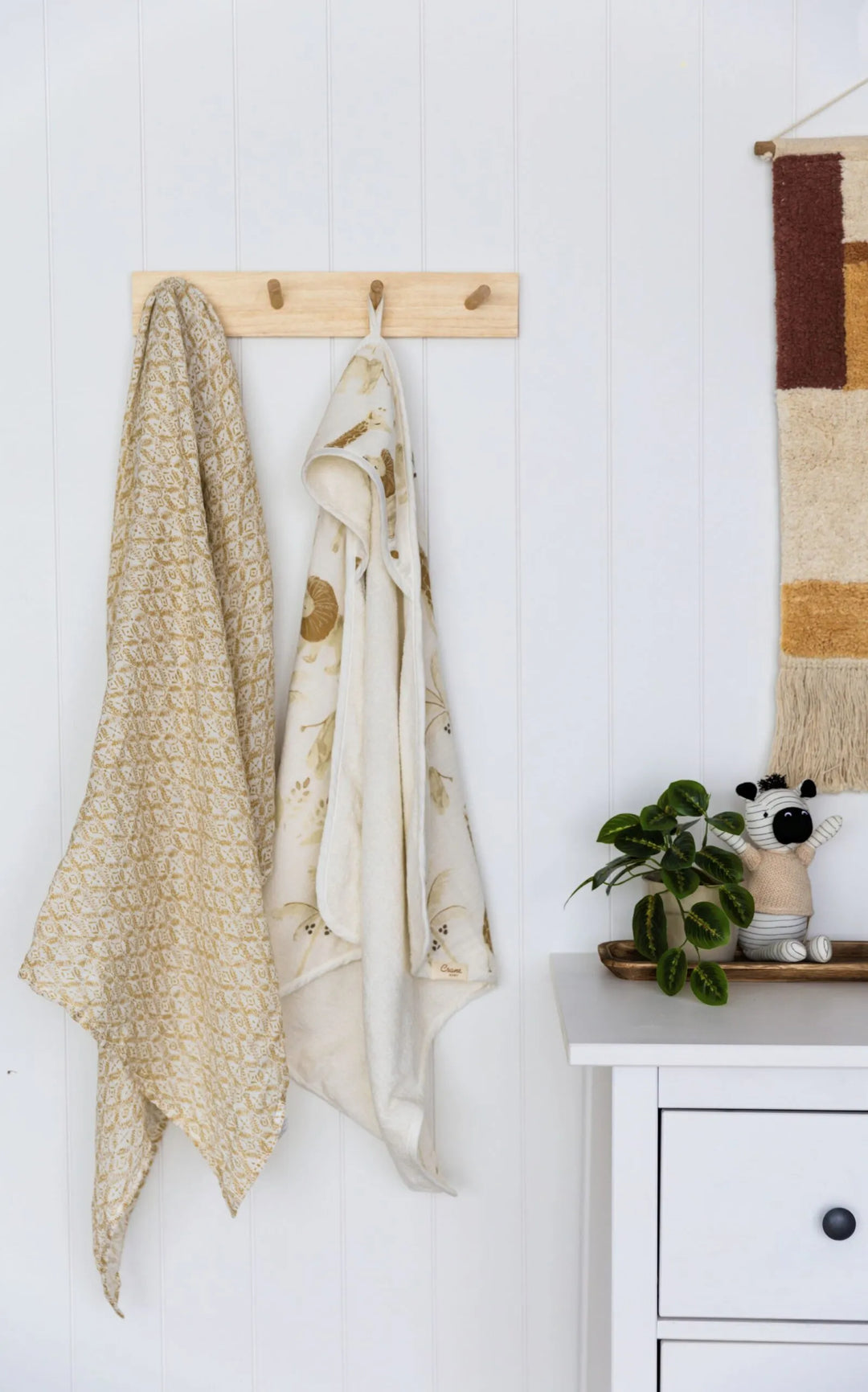 Crane Baby Kendi Hooded Towel, cozy baby hooded towels that keep your little one warm and dry after bath time.