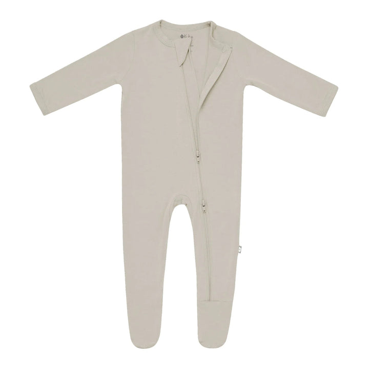 Everyday comfort meets style in Kyte BabyÕs Khaki Footie pajamas, crafted from bamboo fabric