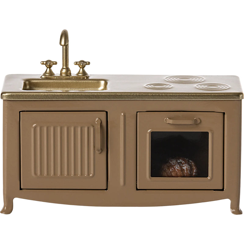 maileg mice light brown kitchen for dollhouse