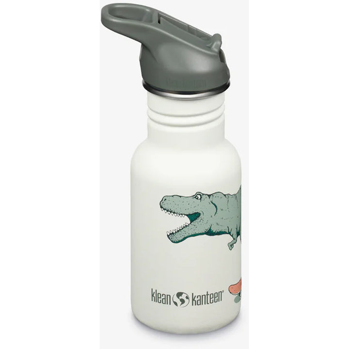 The Dino Skate White bottle is a dishwasher safe, non toxic water bottle for kids — great for hydration and summer fun.
