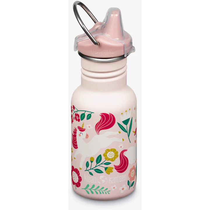 Keep your toddler hydrated with the Leaping Unicorns Pink metal sippy bottle — insulated, non toxic, and dishwasher safe for everyday use.